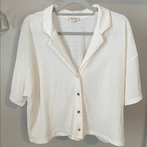 Madewell Tops - 🤍 Madewell Off-White Textured Button-Down Shirt 🤍